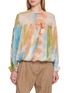 ULLA JOHNSON Long Sleeve Pleated Silk Blouse