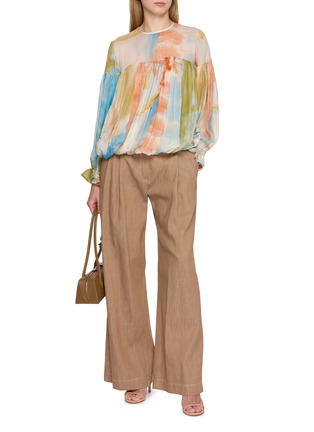 Figure View - Click To Enlarge - ULLA JOHNSON - Long Sleeve Pleated Silk Blouse