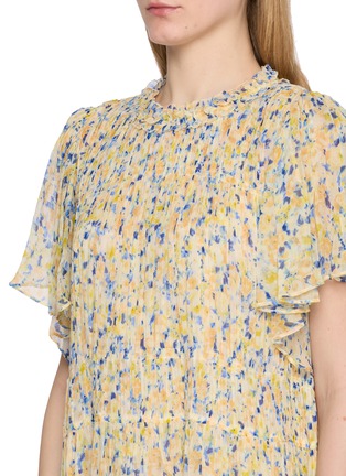 - ULLA JOHNSON - Ryla Floral Print Pleated Ruffle Silk Mini Dress