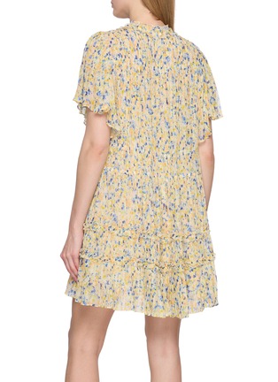 Back View - Click To Enlarge - ULLA JOHNSON - Ryla Floral Print Pleated Ruffle Silk Mini Dress