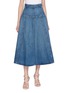 ULLA JOHNSON Brigette Medium Wash Denim Midi Skirt