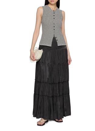 Figure View - Click To Enlarge - THE LAURENT - Albi Tiered Sheer Pleated Skirt