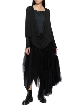 Figure View - Click To Enlarge - MARC LE BIHAN - Cowl Neck Layered Long Sleeve Top