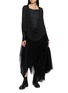 Figure View - Click To Enlarge - MARC LE BIHAN - Cowl Neck Layered Long Sleeve Top