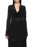 MARC LE BIHAN Cowl Neck Open Back Sheer Top