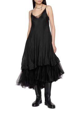 Figure View - Click To Enlarge - MARC LE BIHAN - Asymmetrical Tulle Hem Dress