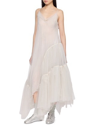 Figure View - Click To Enlarge - MARC LE BIHAN - Gathered Side Tulle Maxi Dress