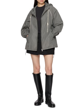 Figure View - Click To Enlarge - MO&CO. - Gingham Drawstring Jacket