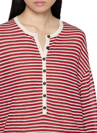 - MO&CO. - Striped Button Up Sweater