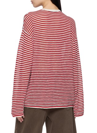 Back View - Click To Enlarge - MO&CO. - Striped Button Up Sweater
