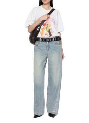 Figure View - Click To Enlarge - MO&CO. - Liberate Cat Bouquet Print Cotton T-Shirt