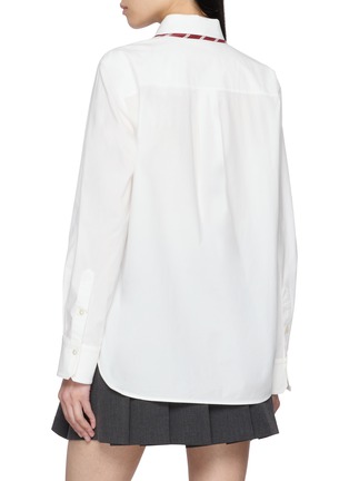 Back View - Click To Enlarge - MO&CO. - Pinstripe Tie Shirt