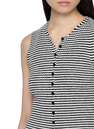  - MO&CO. - Striped Button Up Knit Vest