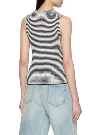 Back View - Click To Enlarge - MO&CO. - Striped Button Up Knit Vest