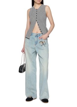 Figure View - Click To Enlarge - MO&CO. - Striped Button Up Knit Vest