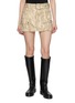 MO&CO. Ink Print Belted Denim Skirt