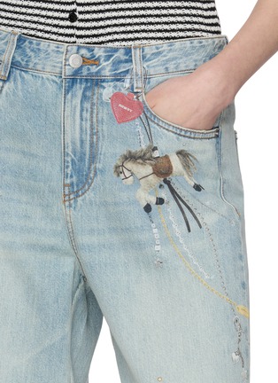  - MO&CO. - Horse Charm Print Light Wash Jeans