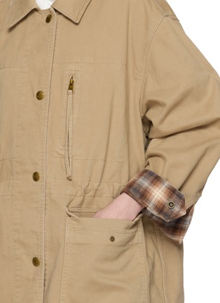  - MO&CO. - Drawstring Waist Button Up Cotton Jacket