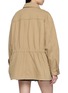 Back View - Click To Enlarge - MO&CO. - Drawstring Waist Button Up Cotton Jacket