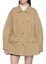 MO&CO. Drawstring Waist Button Up Cotton Jacket