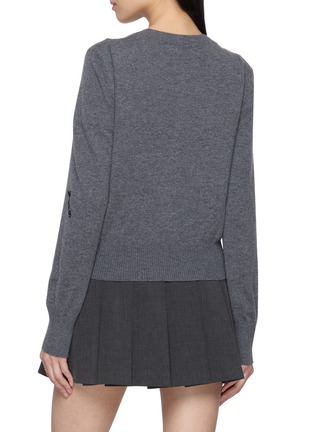 Back View - Click To Enlarge - MO&CO. - Horse Embroidered Wool Cashmere Cardigan