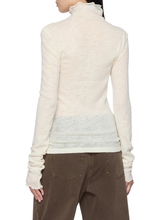 Back View - Click To Enlarge - MO&CO. - Lettuce Edge Turtleneck Wool Top