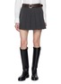 MO&CO. Belted Pleated Mini Skirt