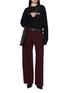 Figure View - Click To Enlarge - MO&CO. - Wide Leg Dark Wash Jeans