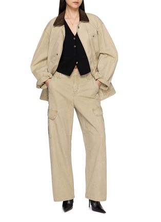 Figure View - Click To Enlarge - NOIR - Corduroy Collar Light Wash Denim Jacket