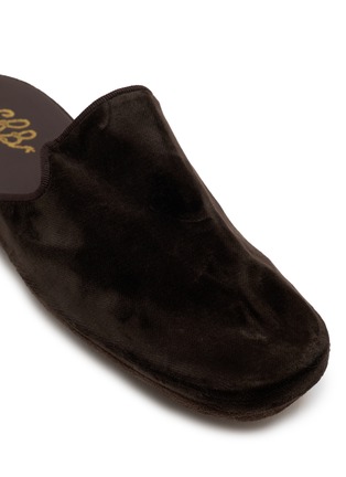 Detail View - Click To Enlarge - C.R.B. - Grosgrain Trim Velvet Cotton Slippers