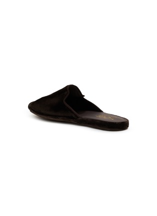Detail View - Click To Enlarge - C.R.B. - Grosgrain Trim Velvet Cotton Slippers