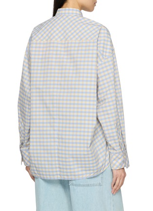 Back View - Click To Enlarge - EDITION - Oriental Collar Plaid Cotton Shirt