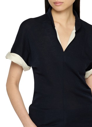  - EDITION - Split Neck Wool Knit Top