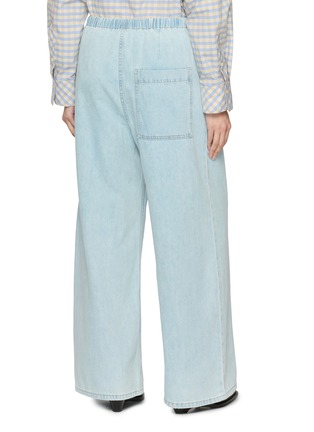 Back View - Click To Enlarge - EDITION - Wide Leg Shirred Denim Trousers