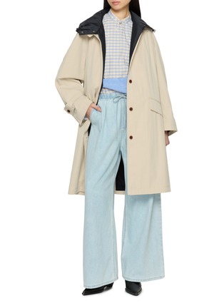Figure View - Click To Enlarge - EDITION - Wide Leg Shirred Denim Trousers