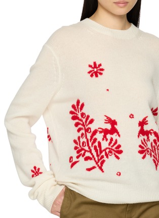  - EDITION - Long Sleeve Red Floral Motif Knit Top