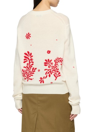 Back View - Click To Enlarge - EDITION - Long Sleeve Red Floral Motif Knit Top