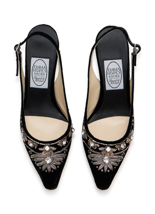 Detail View - Click To Enlarge - EMMA HOPE - English Rosie 70 Velvet Slingback Pumps