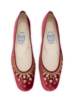 Detail View - Click To Enlarge - EMMA HOPE - Mirror Round Velvet Ballet Flats