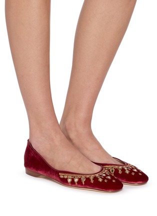 Figure View - Click To Enlarge - EMMA HOPE - Mirror Round Velvet Ballet Flats