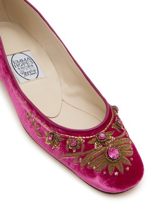 Detail View - Click To Enlarge - EMMA HOPE - English Rosie Velvet Ballet Flats