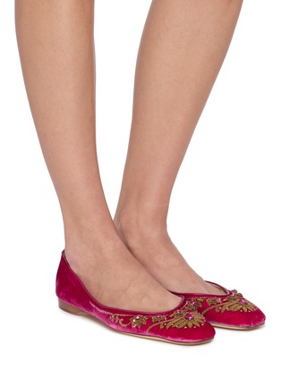 Figure View - Click To Enlarge - EMMA HOPE - English Rosie Velvet Ballet Flats