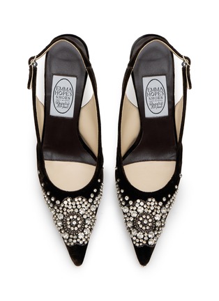 Detail View - Click To Enlarge - EMMA HOPE - Diadema 70 Velvet Slingback Pumps