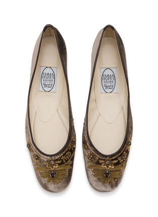 Detail View - Click To Enlarge - EMMA HOPE - English Rosie Velvet Ballet Flats