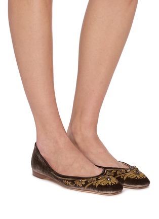 Figure View - Click To Enlarge - EMMA HOPE - English Rosie Velvet Ballet Flats