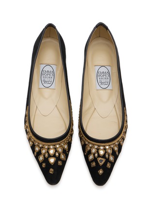 Detail View - Click To Enlarge - EMMA HOPE - Mirror Pointy Velvet Ballet Flats