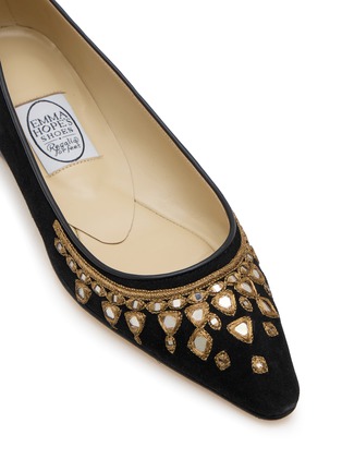 Detail View - Click To Enlarge - EMMA HOPE - Mirror Pointy Velvet Ballet Flats