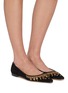 Figure View - Click To Enlarge - EMMA HOPE - Mirror Pointy Velvet Ballet Flats