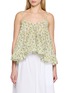 MERLETTE Saaz Floral Print Cotton Voile Tiered Top