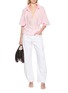 Figure View - Click To Enlarge - MERLETTE - Shore Pleated Neck Self Tie Cotton Top